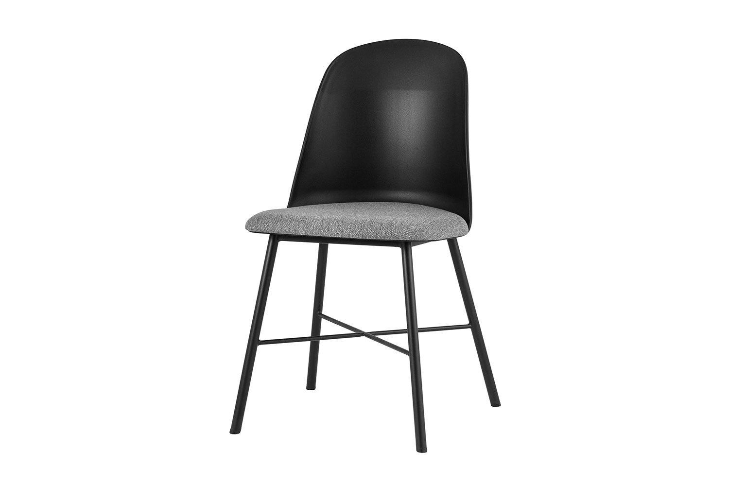 Стул Stool Group Shell, сиденье пластмасса/ткань, чёрно-серый, 50х52х83 см