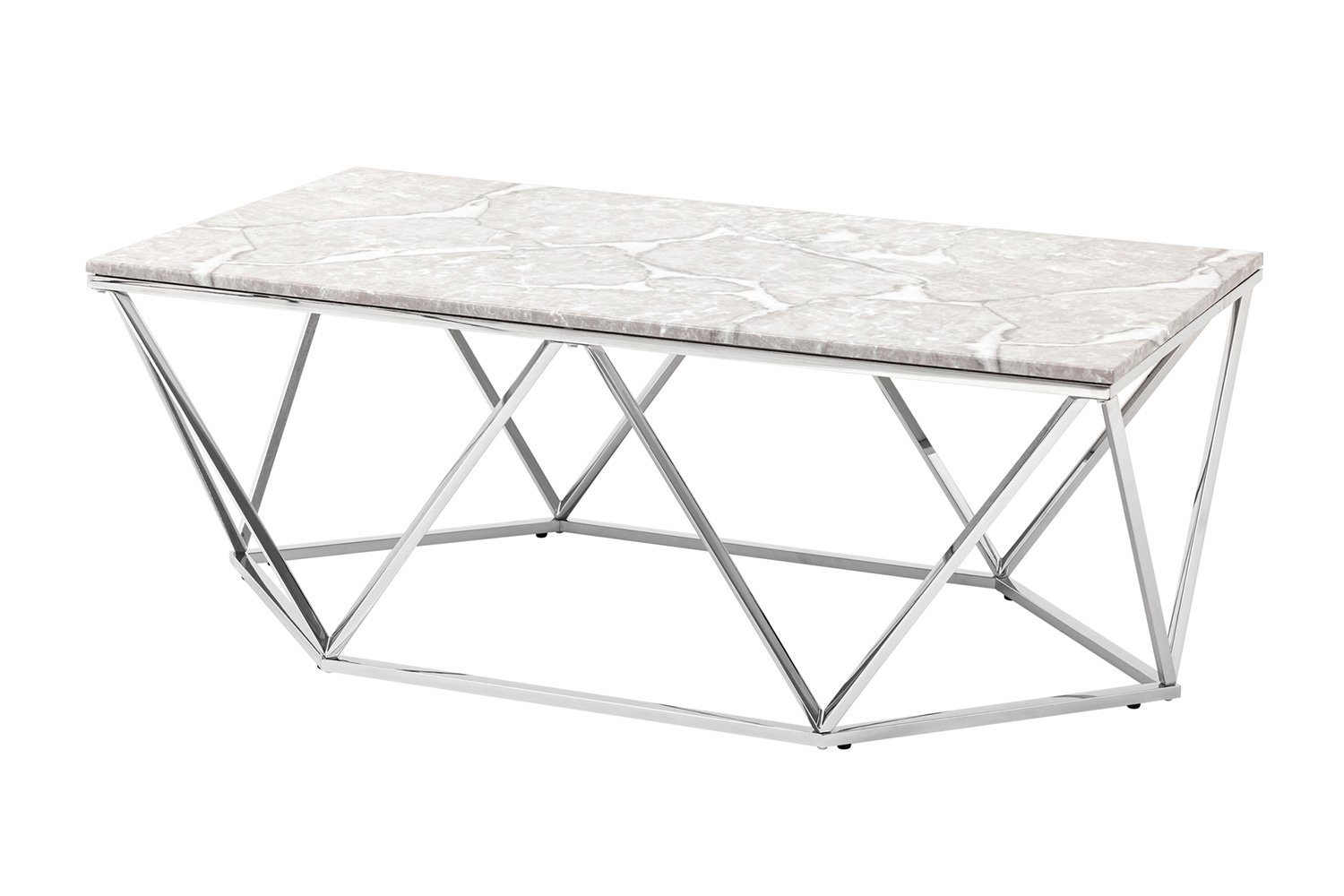 Журнальный столик Stool Group Авалон, искусственный мрамор, серый, 122x66x46.5 см