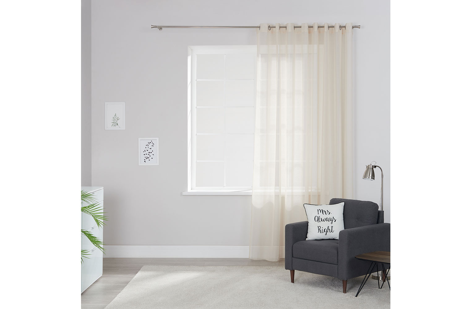Тюль на люверсах Micasa Febo, сетка, бежевый, 300x280 см