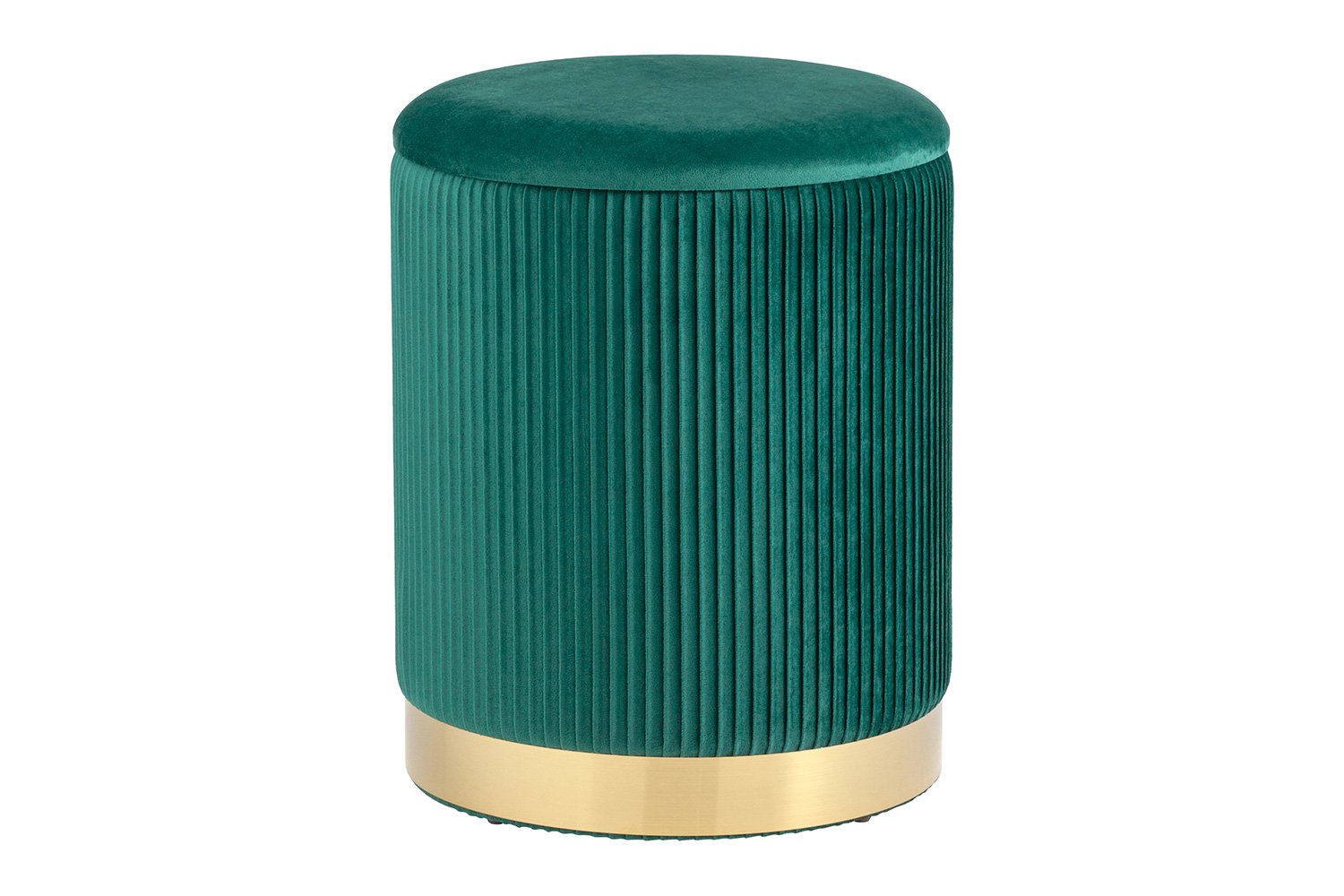 Пуф с ящиком для хранения Stool Group Шарлотта, зелёный велюр, 36х36х44 см
