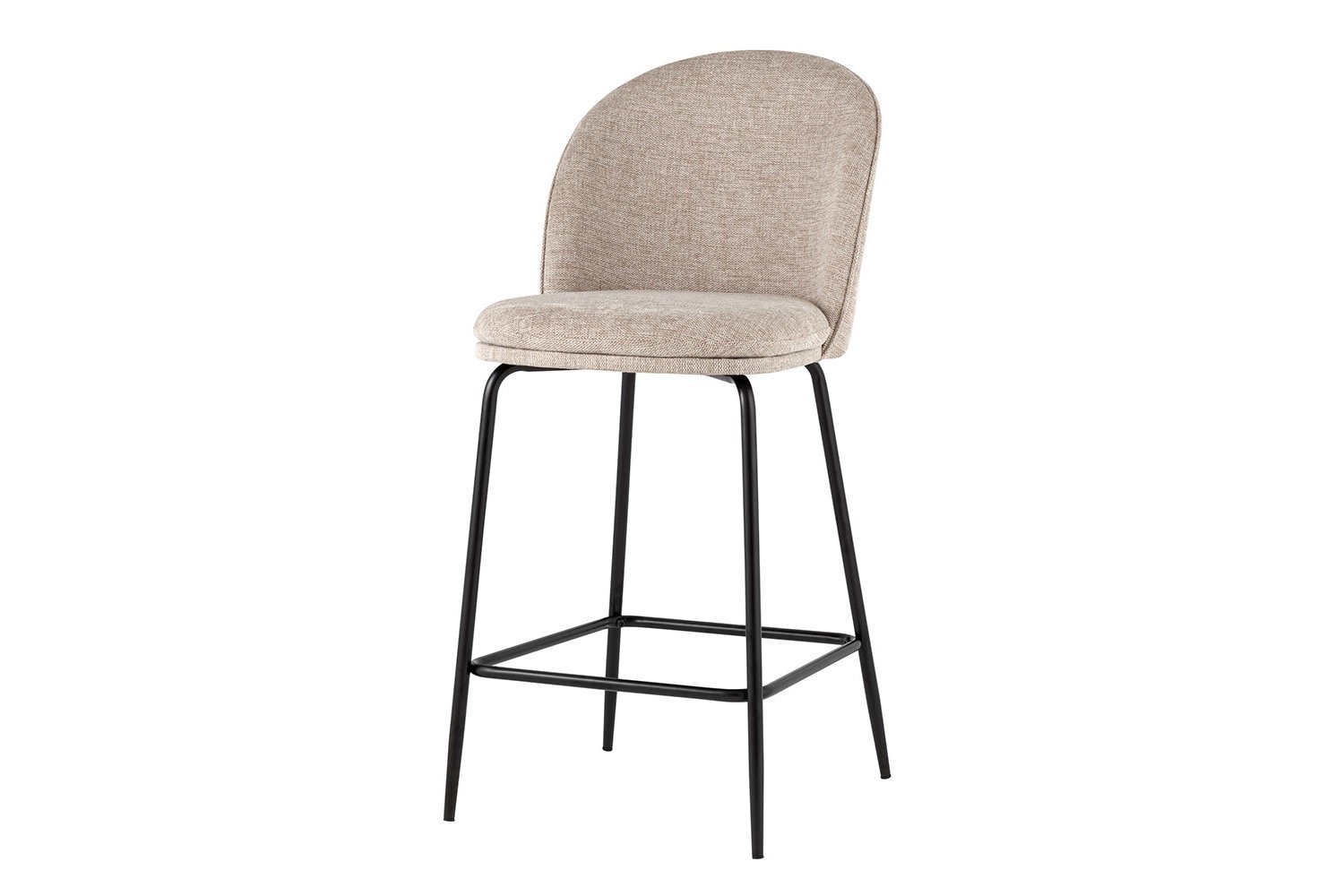 Стул полубарный Stool Group Echo, обивка шенилл бежевая, сиденье 64,5 см, 45х55х94,5 см