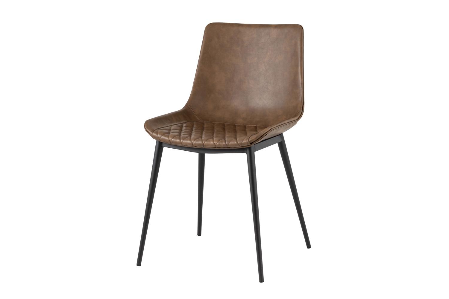 Стул Stool Group Texas, обивка из искусственной кожи коричневая, чёрные металлические ножки