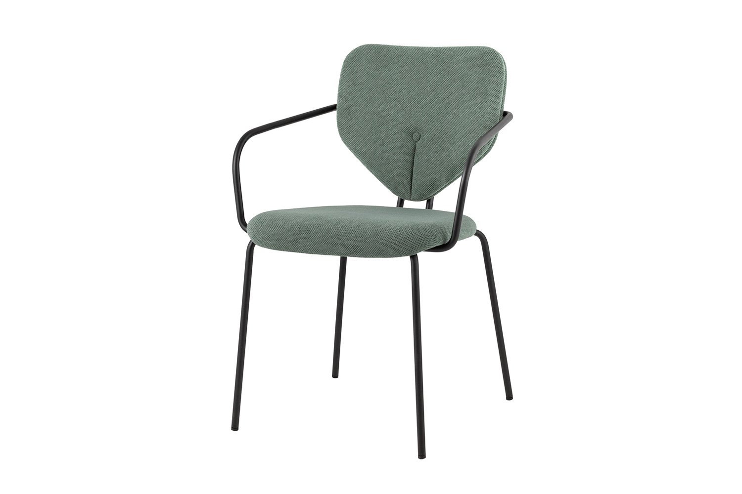 Стул обеденный Stool Group Masey, зелёная рогожка, чёрные металлические ножки, 55.8х80х57