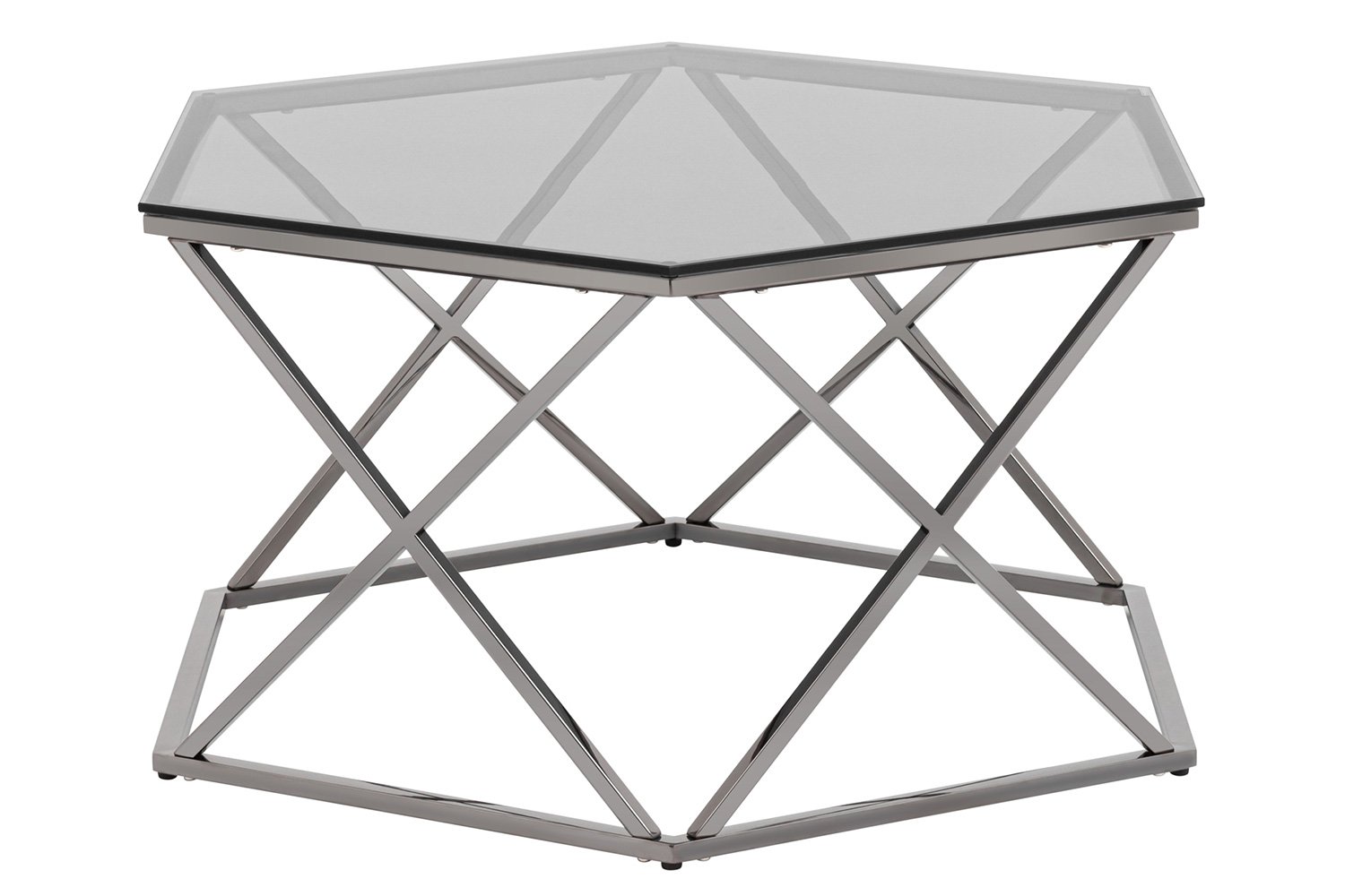 Журнальный столик Stool Group Круз, закалённое стекло дымчатое 8 мм, стальное основание, до 20 кг