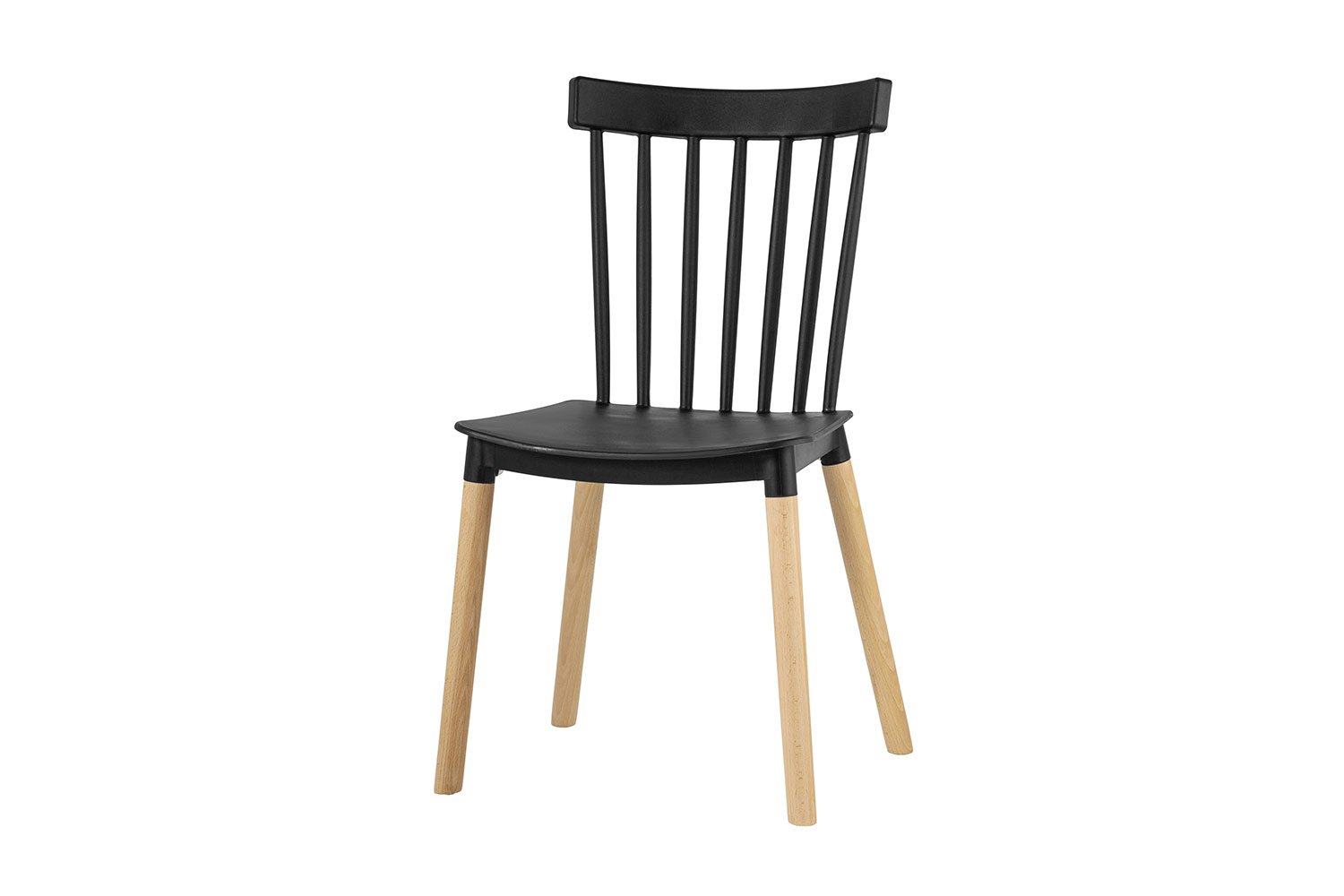 Стул Stool Group Field, чёрный, пластик, ножки из массива дерева, 48х49х84 см
