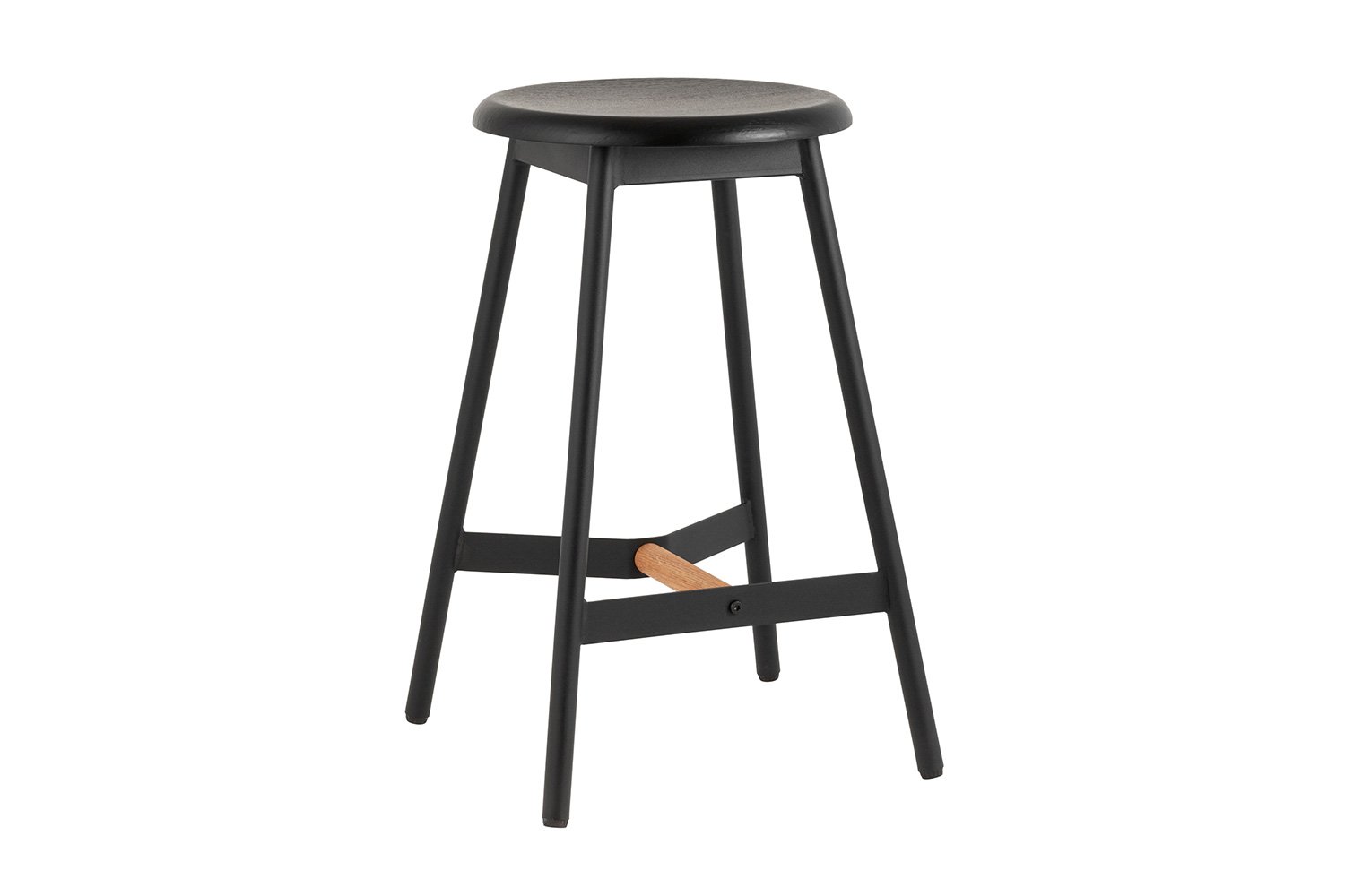 Стул барный Stool Group Knobb, сиденье МДФ чёрное, ножки металл, 41х36х65 см