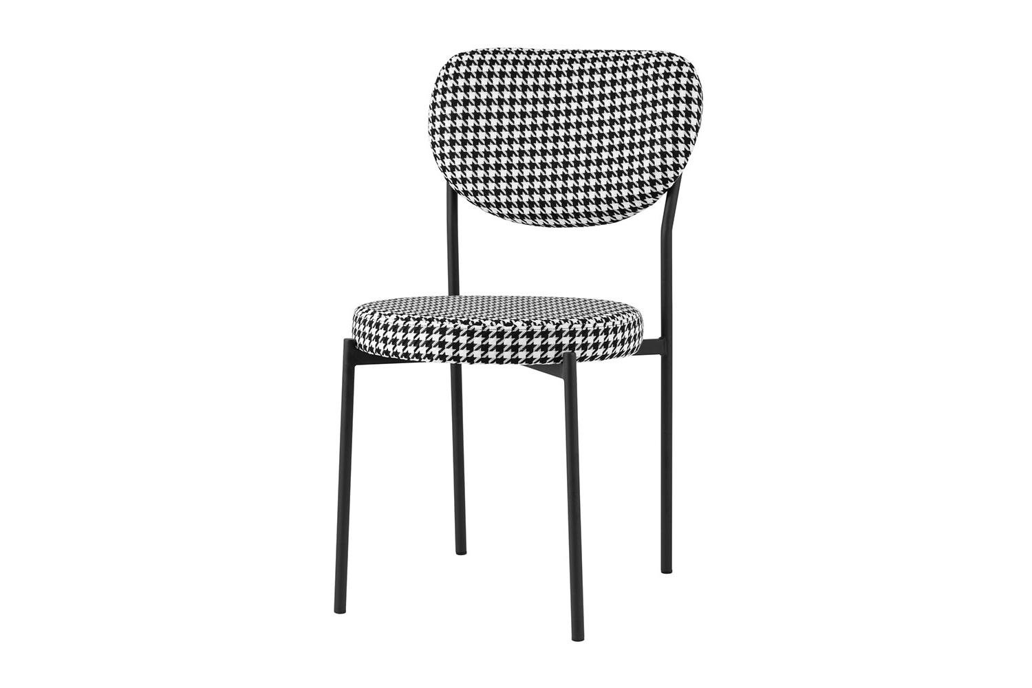 Стул обеденный Stool Group Барбара, велюр, чёрно-белый, металл, ширина 48 см