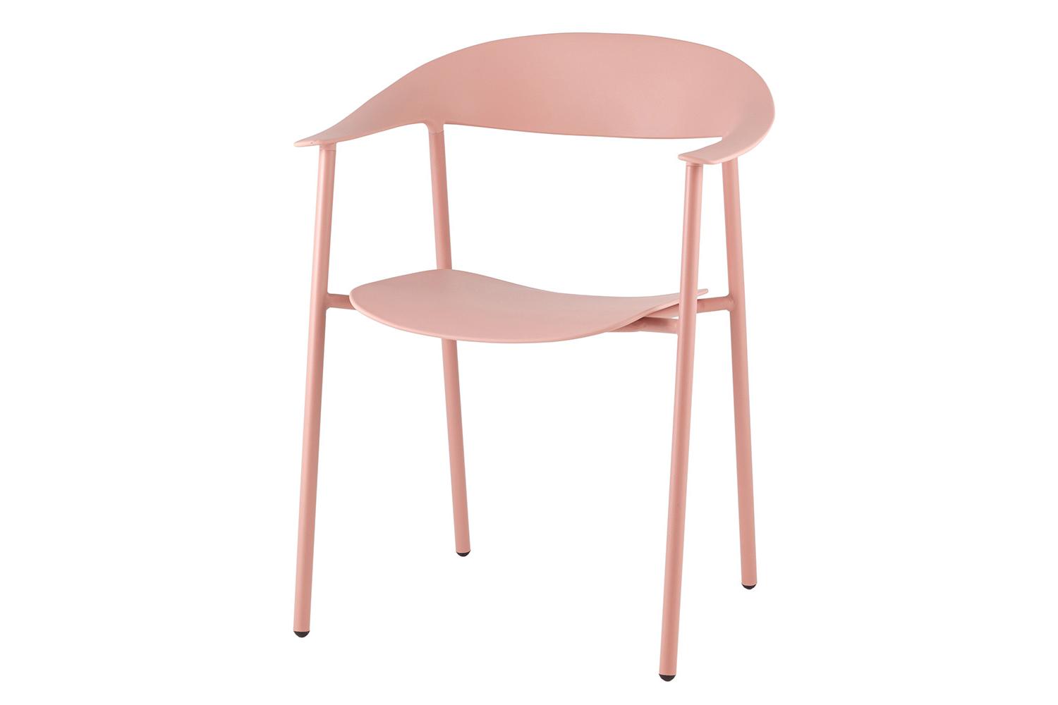 Стул для кухни Stool Group Eila, розовый пластиковый, металлические ножки, штабелируемый