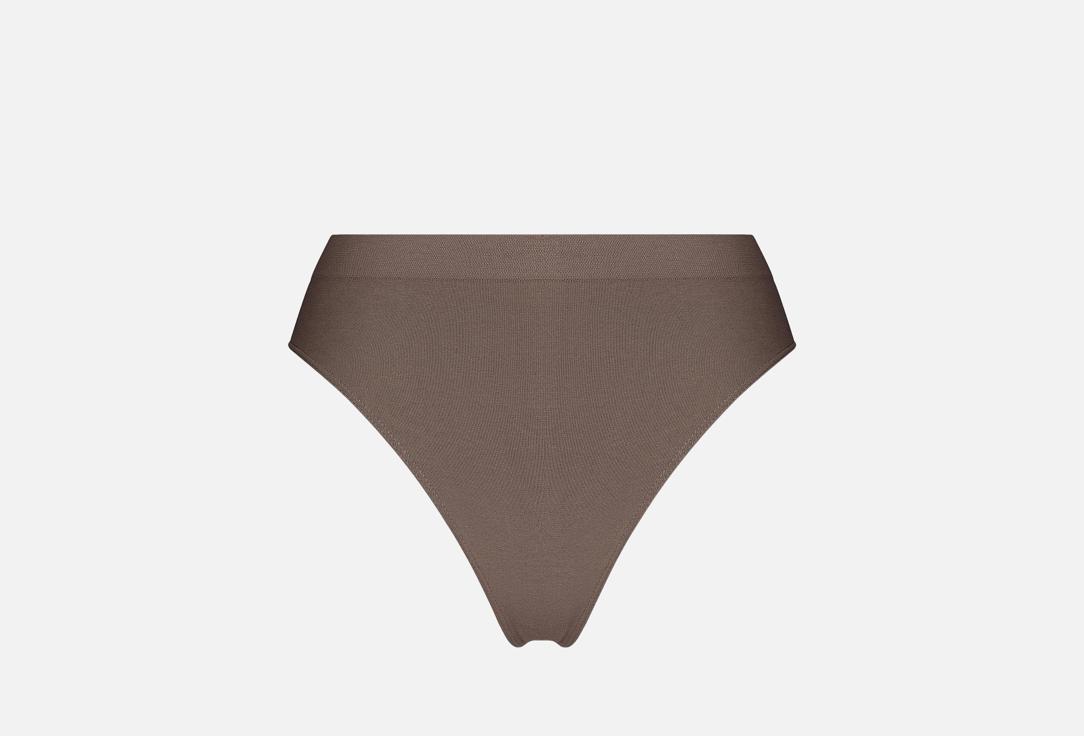Belle you Трусы-стринги Высокая посадка W2090092 Какао р.XL/XXL