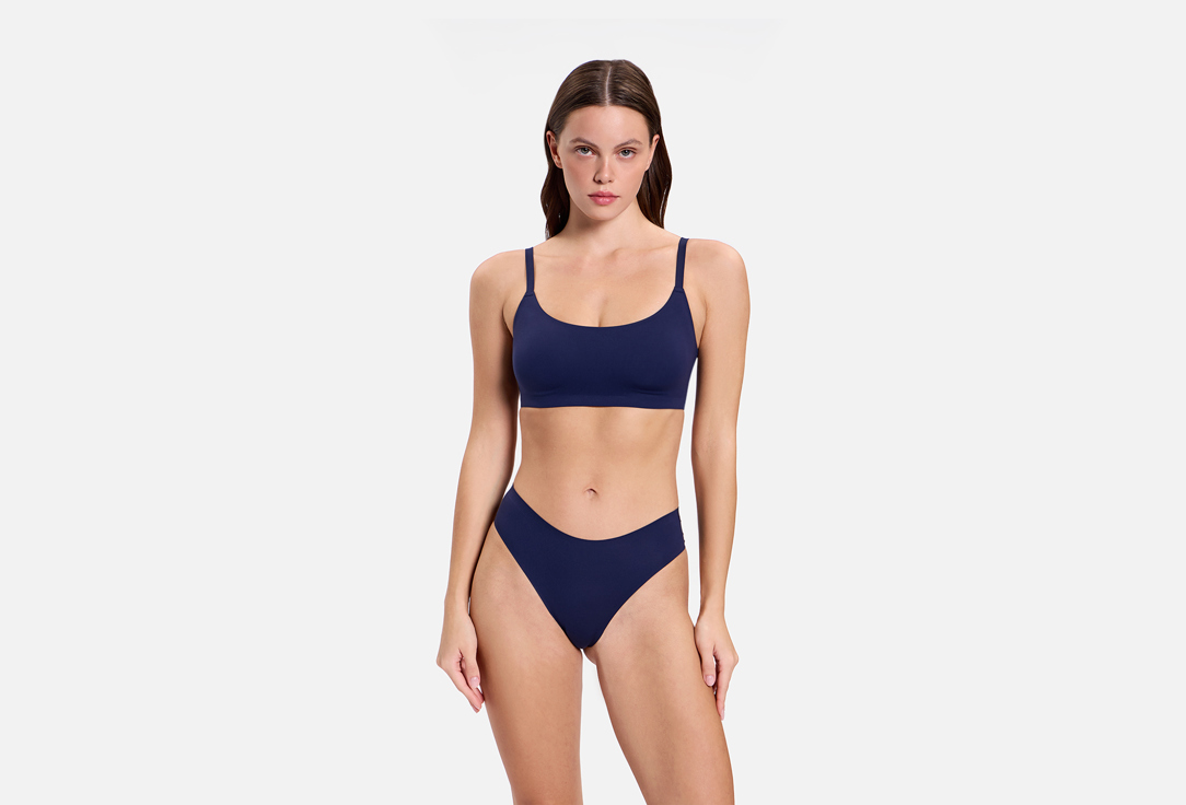 Belle you Трусы-бразильяно Средняя посадка W2090088 Синие р.XS/S