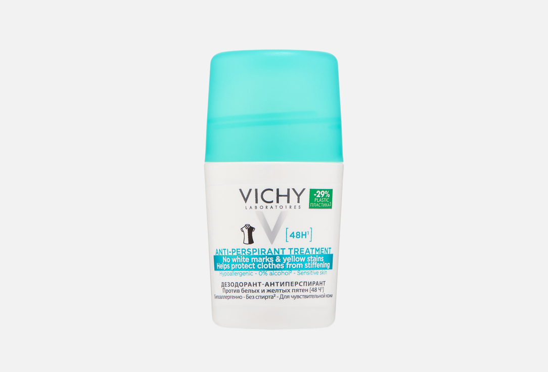 VICHY Дезодорант-ролик против белых и желтых следов 50мл