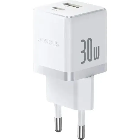 Сетевое зарядное устройство Baseus Palm C+U, 30 Вт, белое