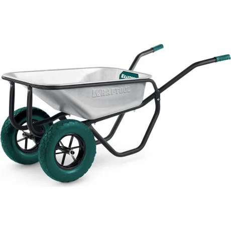 Тачка строительная двухколесная Kraftool MaxDrive-2, 110 л, 280 кг