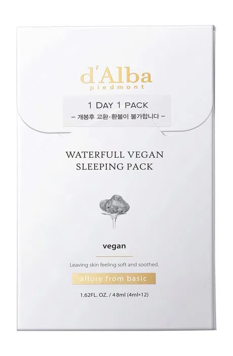 Ночная маска для лица d'Alba White Truffle Waterfull Vegan Sleeping Pack, увлажняющая