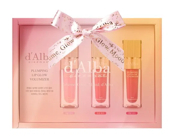 Набор блесков-пламперов для губ d'Alba Plumping Lip Glow Volumizer, 3 оттенка по 5 мл