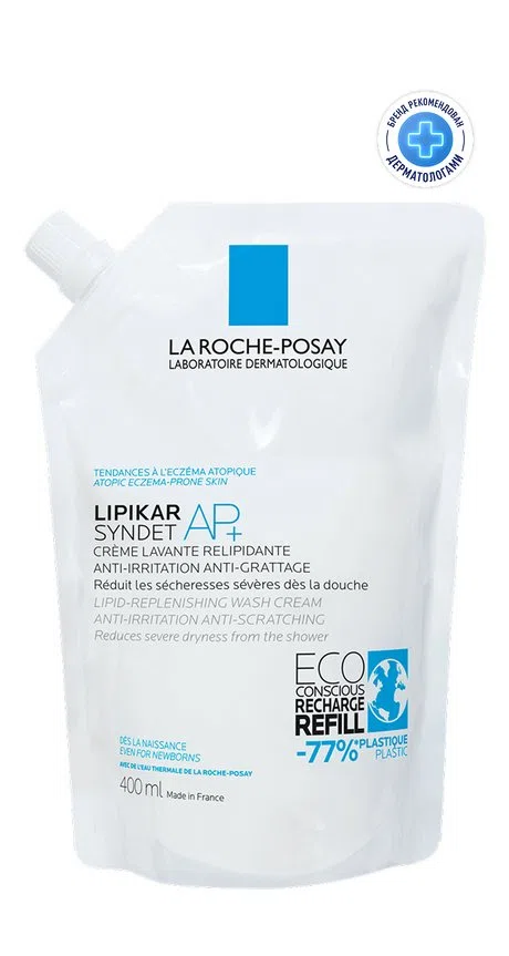 Крем-гель для душа La Roche-Posay Lipikar Syndet AP+, для сухой атопичной кожи, рефил