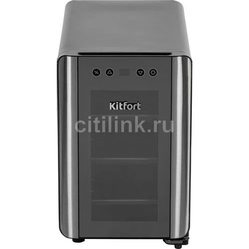 Винный шкаф однокамерный Kitfort КТ-2401, 6 бутылок, черный
