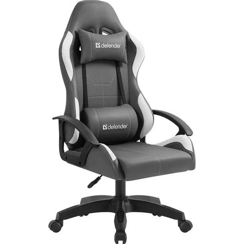 Кресло игровое Defender Chromos, экокожа, серое