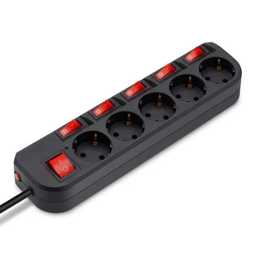 Сетевой фильтр Buro 500SH-5-SW-B, 5 м, чёрный