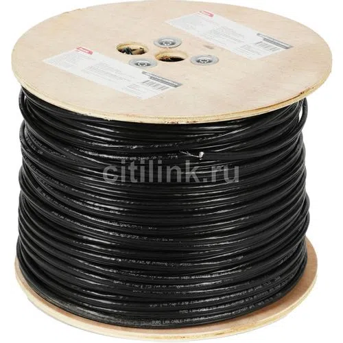 Сетевой кабель Buro BU-COP-050-FTP-OUTDOOR, FTP, категория 5E, 305 м, черный