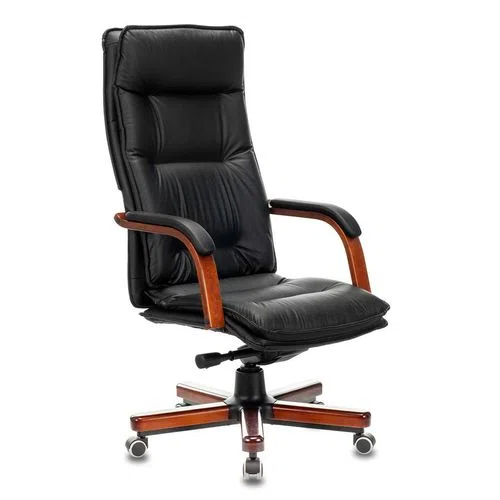 Кресло руководителя Бюрократ T-9927Walnut, экокожа, черное