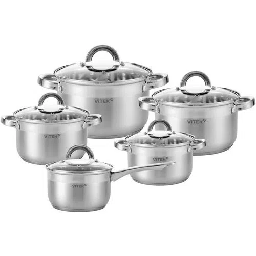 Набор посуды Vitek Режим Вкусно VT-SS2190, 10 предметов, нержавеющая сталь