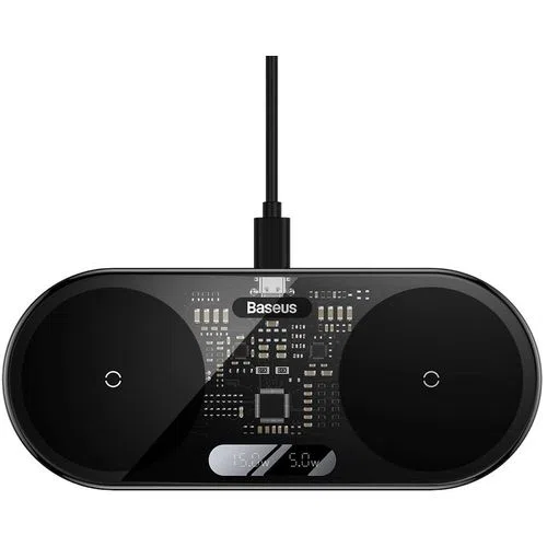 Беспроводное зарядное устройство Baseus WXSX010101, USB-C и USB-A, 20 Вт, чёрное