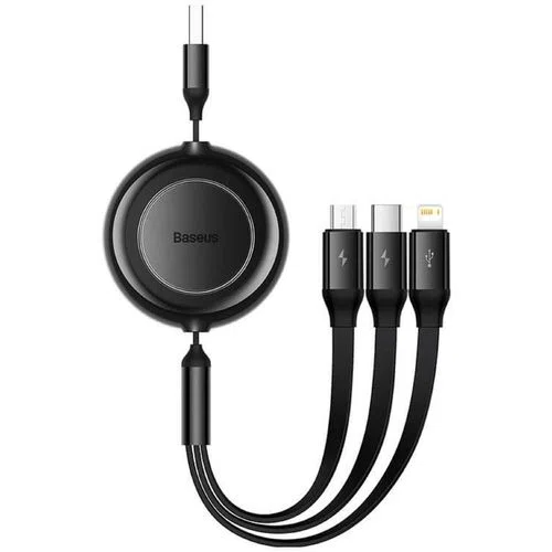 Кабель Baseus CAMJ010001 3-в-1 Lightning / USB Type-C / micro USB на USB, 1,1 м, 3,5 А, черный