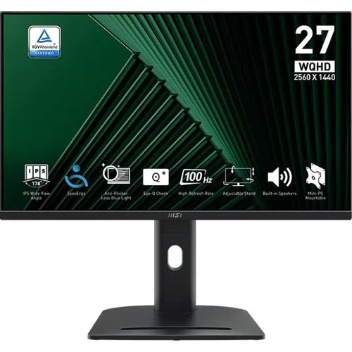 Монитор MSI Pro MP275QPG, 27", 2560x1440, IPS, 100 Гц, черный