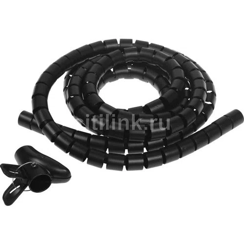 Кабельный органайзер Buro BU-CABORG-3X300 Spiral Hose, 30 мм × 3 м, чёрный