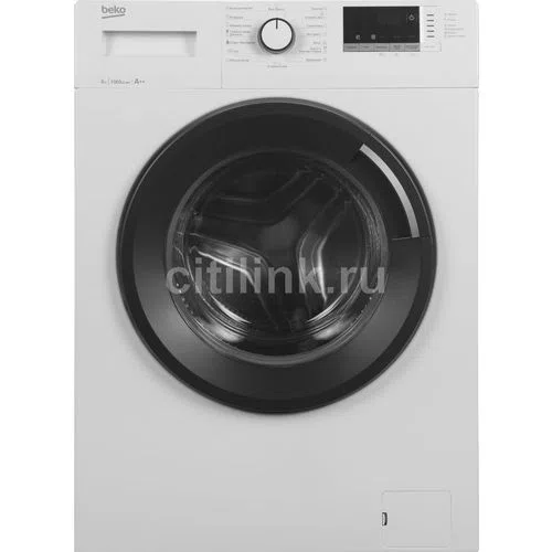 Стиральная машина Beko WRE6512ZAW, фронтальная загрузка 6 кг, 1000 об/мин, белая