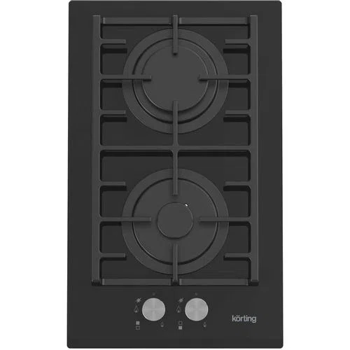 Варочная панель газовая Korting HGG 3825 CN, 2 конфорки, закаленное стекло, черный