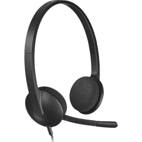 Гарнитура проводная Logitech H340, USB, черная