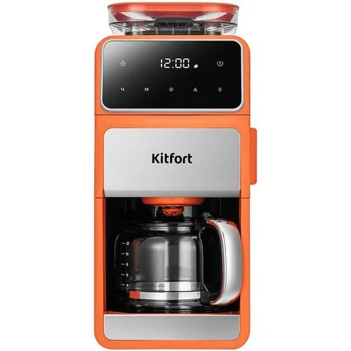 Кофеварка KitFort КТ-7622, капельная, оранжевый /черный