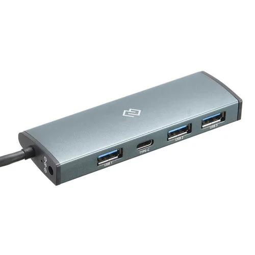 USB-хаб Digma HUB-3U3.0C-UC-G, серый