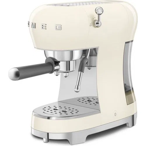 Кофемашина автоматическая Smeg ECF02CREU, 15Бар, с ручным капучинатором, кремовый/серебристый