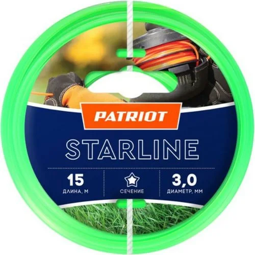 Леска для триммера PATRIOT Starline, 3,0 мм, 15 м