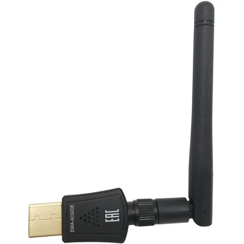 Wi-Fi адаптер Digma DWA-AC600E, USB 2.0, черный