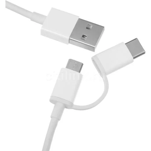 Кабель Xiaomi Mi 2-in-1 USB — USB Type-C / micro USB, 0,3 м, белый