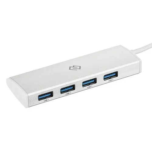 USB-хаб Digma HUB-4U3.0-UC-S, серебристый