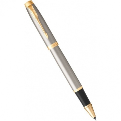 Ручка-роллер Parker IM Core T321 Brushed Metal GT, перо F, черный цвет чернил