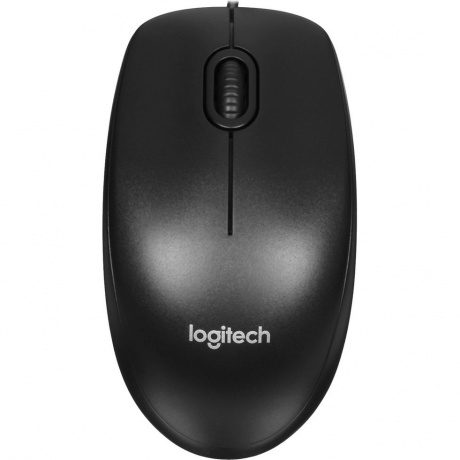 Мышь проводная Logitech B100, 1000 dpi, черная