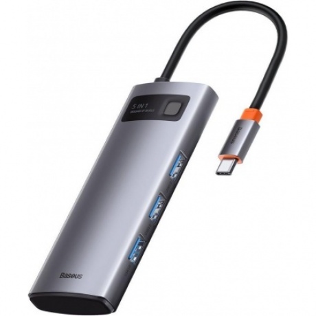 USB-хаб Baseus Metal Gleam CAHUB-CX0G, 5 портов, серый