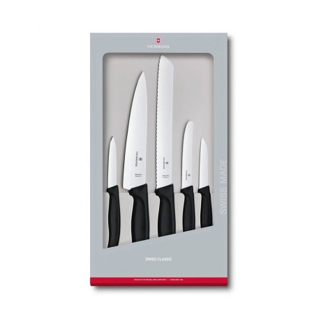 Набор кухонных ножей Victorinox Swiss Classic Kitchen, 5 предметов, черный