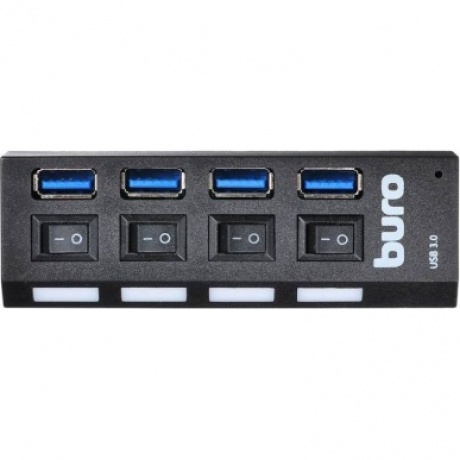 USB-хаб Buro BU-HUB4-U3.0-L, 4 порта USB 3.0, черный