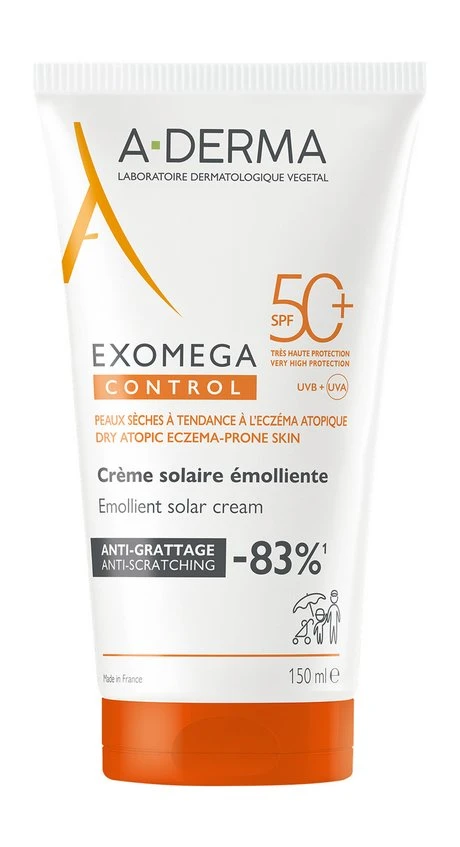 Солнцезащитный крем A-Derma Exomega Control Emollient Solar Cream SPF 50+