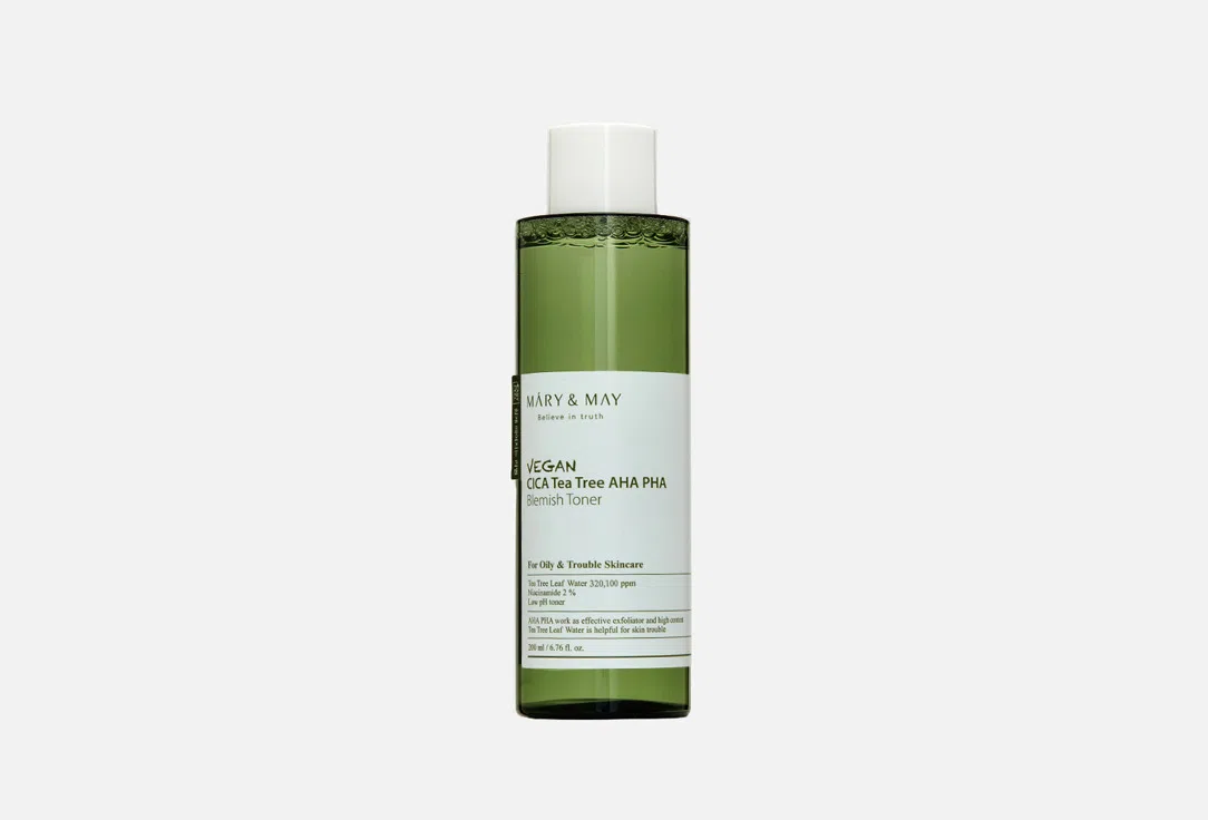 Mary&May Тонер для лица Vegan Cica Tea Tree Aha Pha 200мл