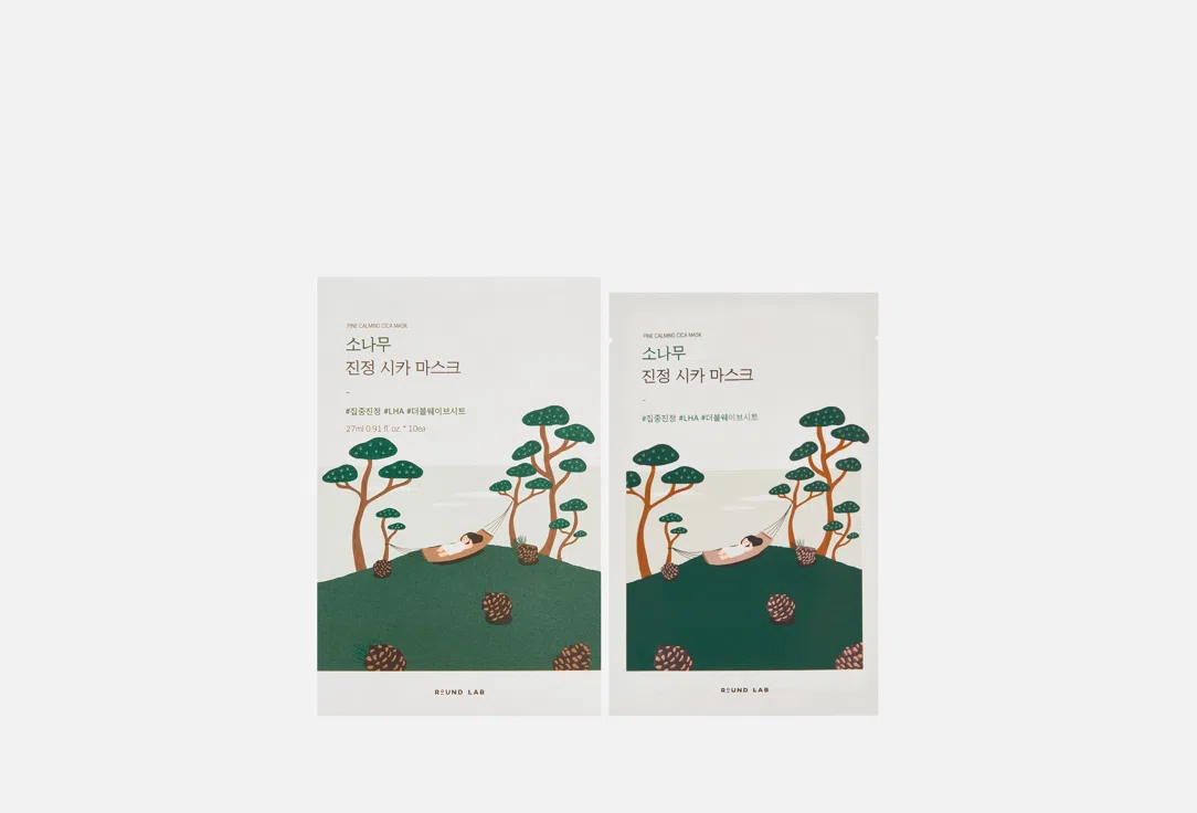 Round Lab Маска для лица тканевая Pine Calming Cica 27мл