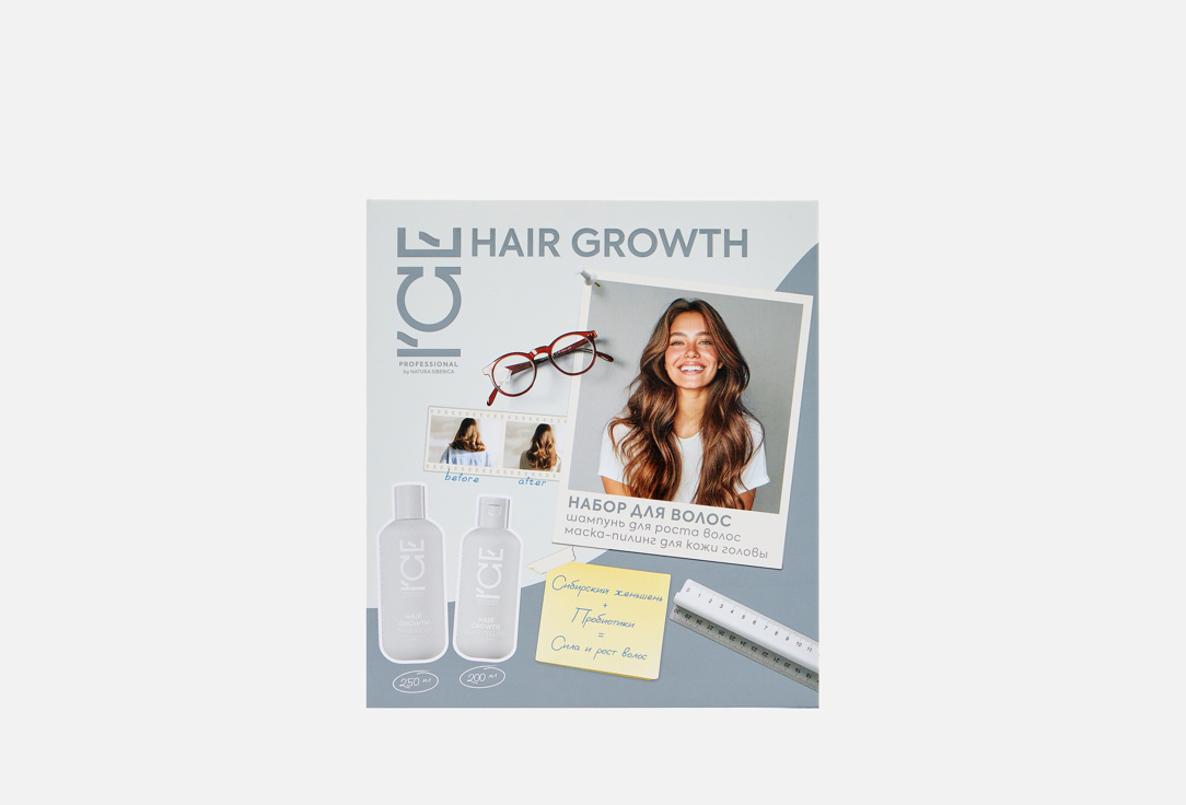 Подарочный набор для волос ICE by Natura Siberica Hair Growth, 2 предмета