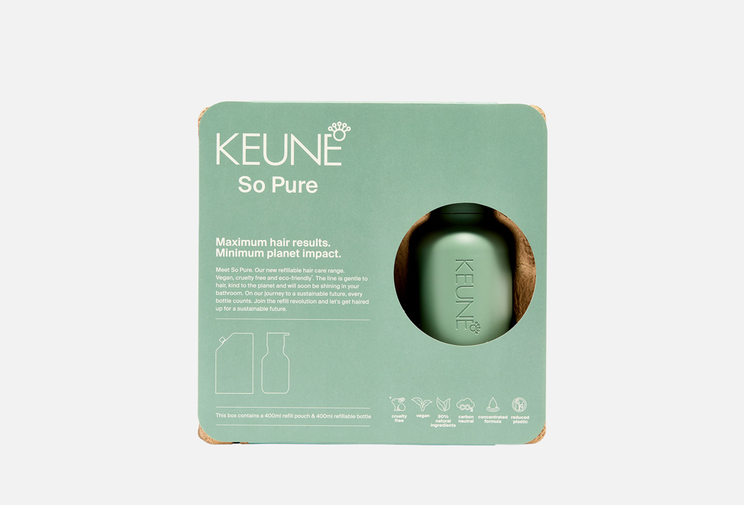 Набор для волос Keune So Pure Clarify: шампунь и флакон-диспенсер 400 мл